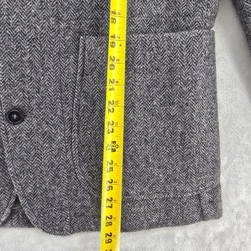Relwen Size Medium Sweatshirt Trap Blazer Gray Herringbone Wool Jacket NEW - Picture 6 of 8